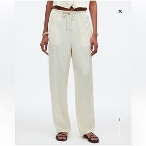 Madewell Pintucked Slim Pull-On Pants in Satin